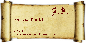 Forray Martin névjegykártya