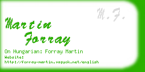 martin forray business card